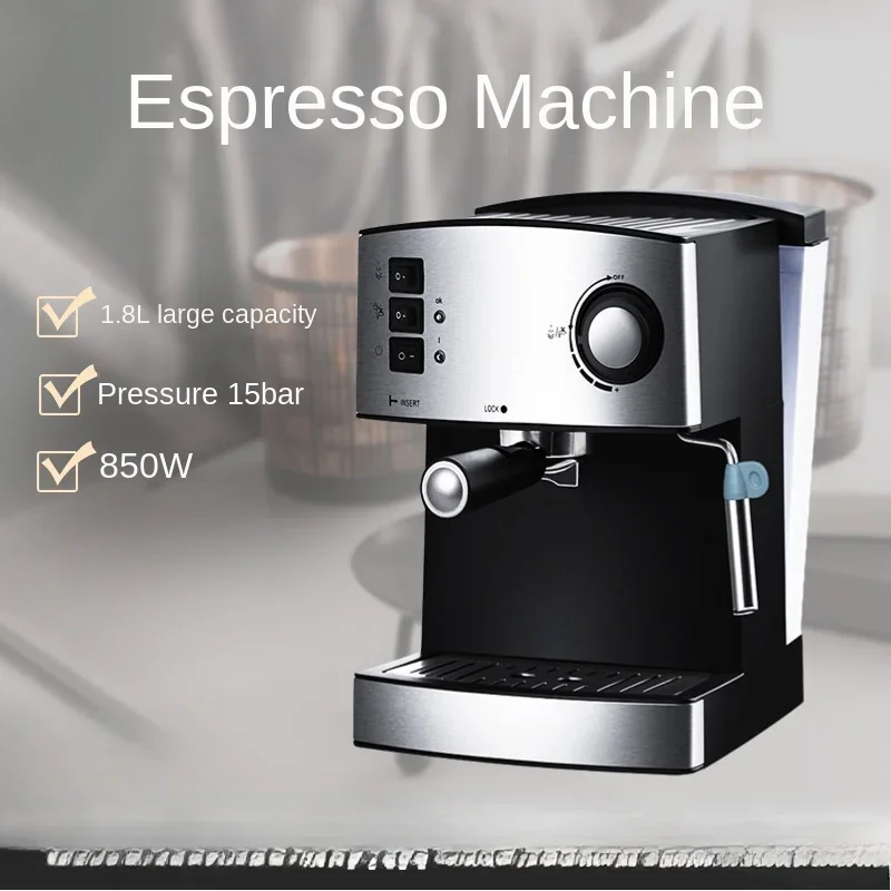 EspressoPressureCoffeeMachine15barHighPressurePumpSemiautomaticSteamMilkFoamCross