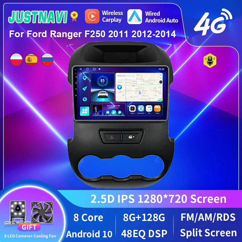 Justnavi Android 10 Autoradio For Ford Ranger Xlt 20112016 2din Car