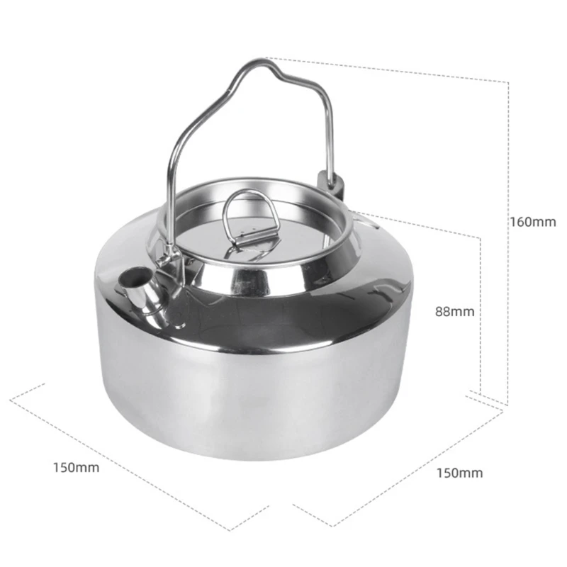 야외 캠프파이어 사용을 위한 경량 캠프 차 주전자 내구성 물병 1200ml