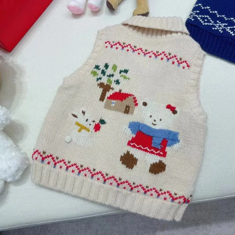 

baby girl clothes kids tops boys coat Handmade cartoon pattern embroidered sleeveless vest coat