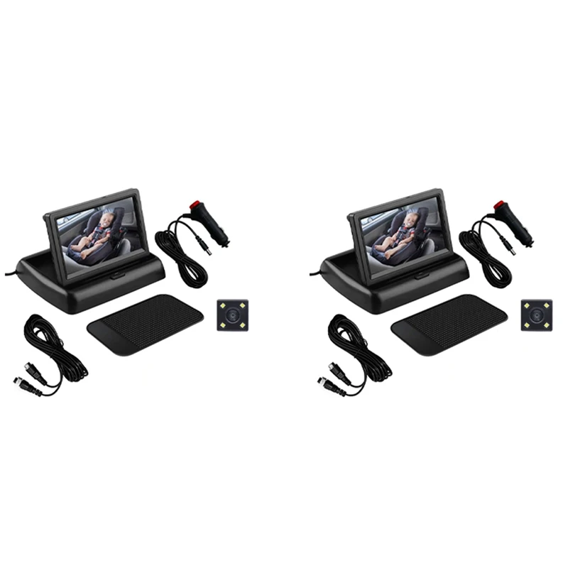 2X Baby Car Mirror 4.3 Pollici Hd Night Vision Car Mirror Display Safety Seat Camera Specchietto Retrovisore Controllato