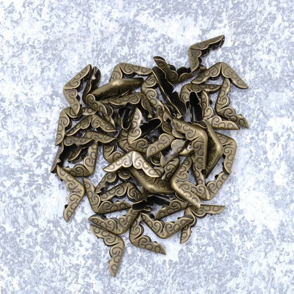 50Pcs Metal Book Corner Protector Vintage Scrapbook Photo Album Notebook Menus Folder Protecting Golden Silver Bronze 50Pcs Meta