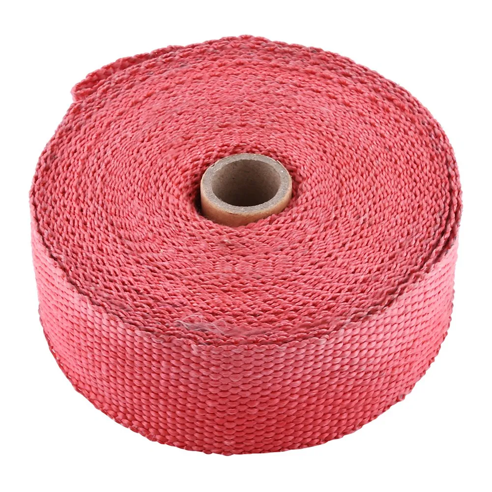Dibiao Red Insulation Roll Tape Glass Fiber 10M Motorcycles Exhaust Pipe Heat Wrap Manifold Covers 