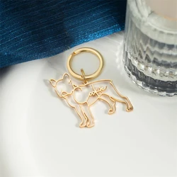 Customied Dog Keychain With Name Personalized Jewelry For Women Animal Pet Lovers Memorial Gift Cat Breed Silhouette Nameplate