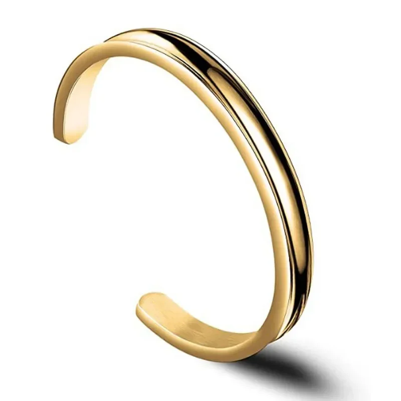 Concave Curved Titanium Steel Bracelet for Male and Female Couples C-shaped Opening Stainless Steel Titanium Bracelet stainless steel bracelet bangle bracelet