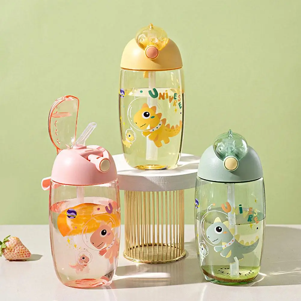 PC Cartoon Straw Water Cup Spill Proof for Kids