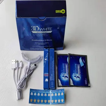 Set di gel per strumenti di bellezza per denti con luce blu, ricarica USB, sbiancamento dei denti per rimuovere macchie di fumo, fluorosi gialla, strumenti dentali