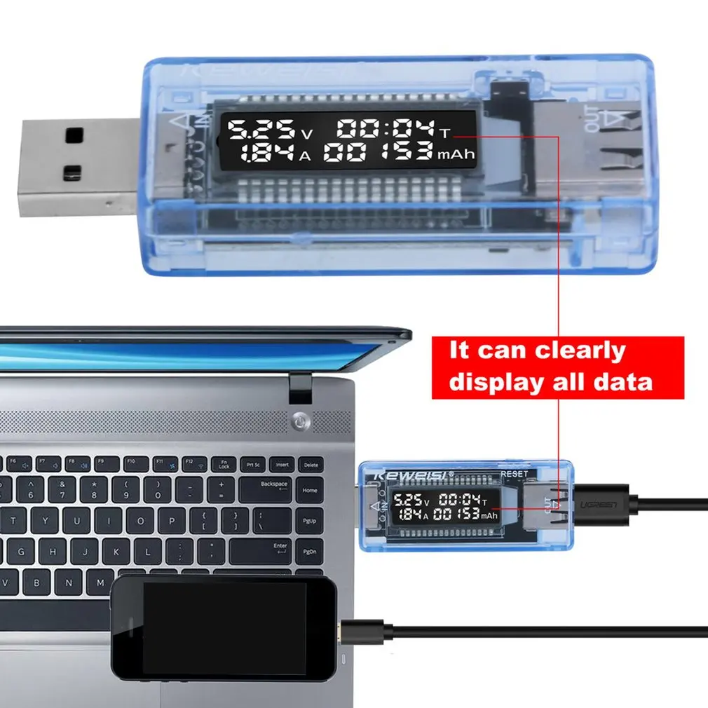 USB Volt Current Voltage Doctor Charger Capacity Tester Meter Power Bank F5 UK