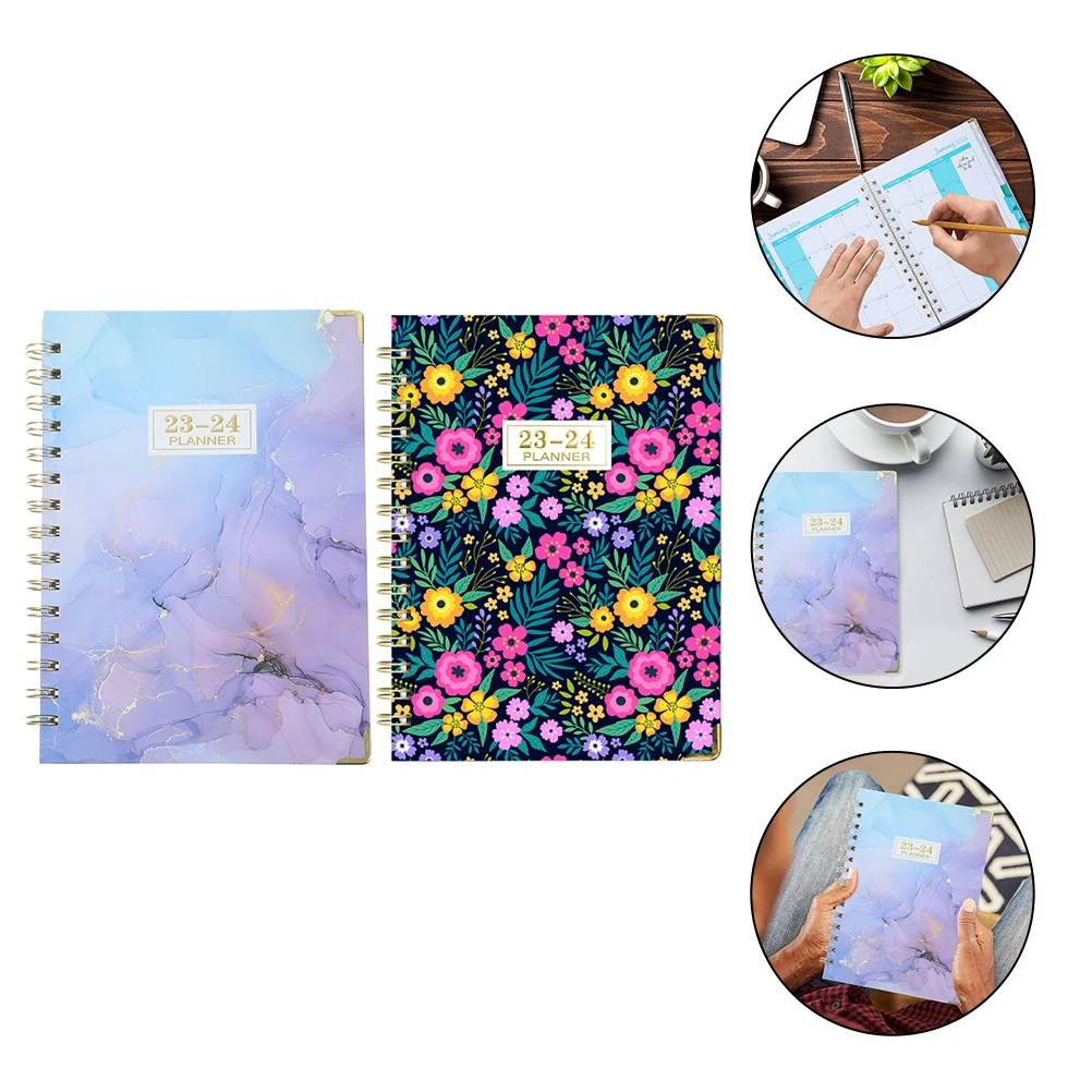 

2pcs Binder Note Book Portable Planner Organizer Office Academic Planner Office Accessory