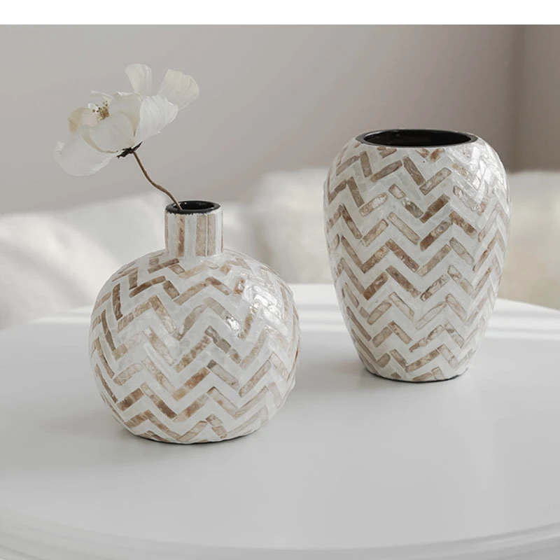 

Shell Patch Vase Desktop Decorative Ceramic Flower Arrangement Dried Floral Vase Floral Vases Flower Pot Home Decoration