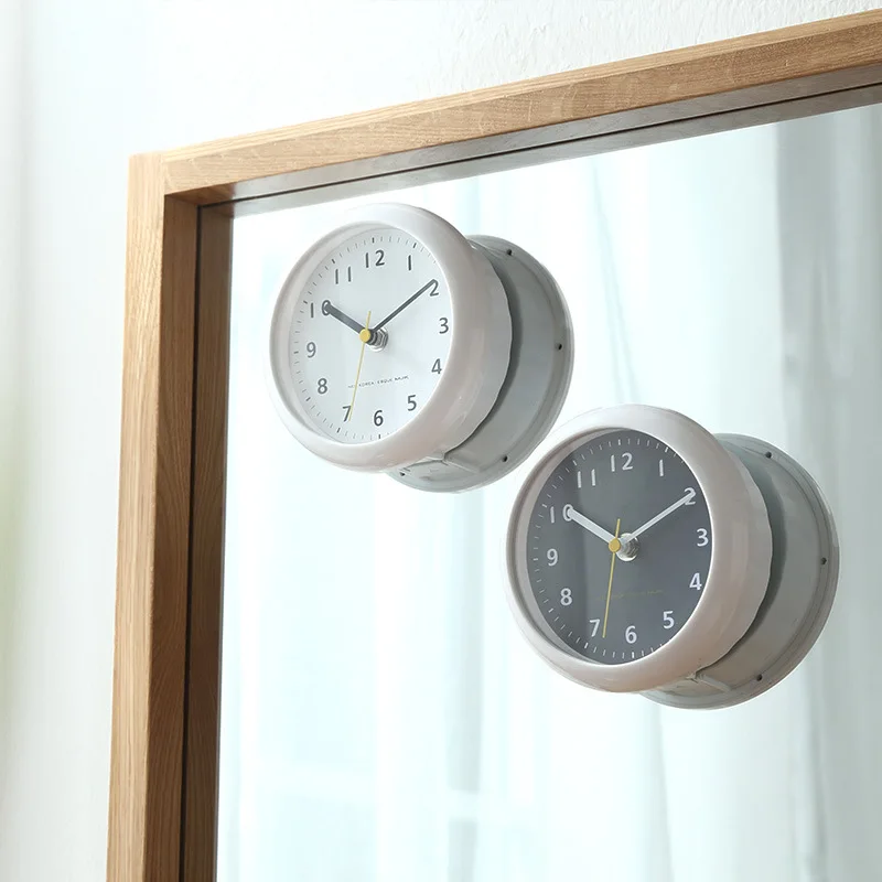 

Minimalist Bathroom Waterproof Suction Cup Clock, Small Refrigerator Ornament, Silent Desktop Clock