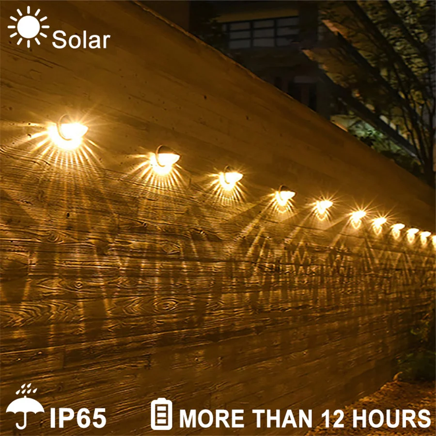 

Outdoor Solar Wall Lights 2/4/8pcs Waterproof Stairs Deck Fence Garden Lights for Park Courtyard Balcany Landscape Lighting Lamp