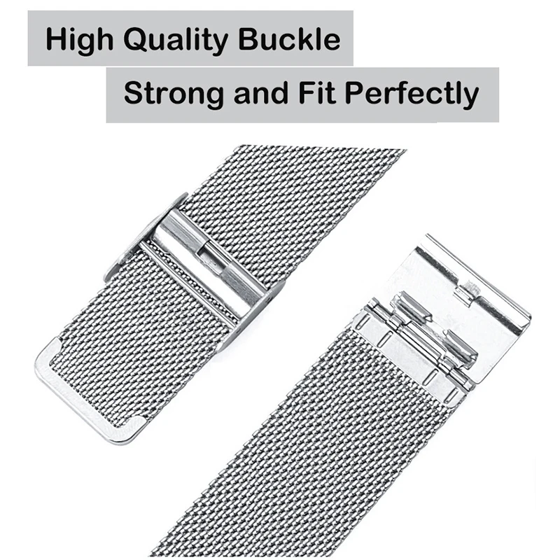 Elegant Milanese Loop Metal Mesh Watch Strap, 20mm/22mm, Silver