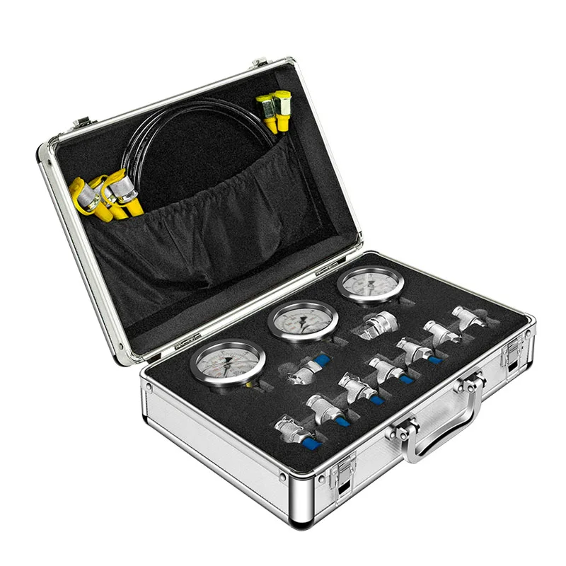 

High-precision Hydraulic Oil Pressure Gauge Pressure Excavator Hydraulic Repair Box Set Excavator Pilot Pump Testing Instrument