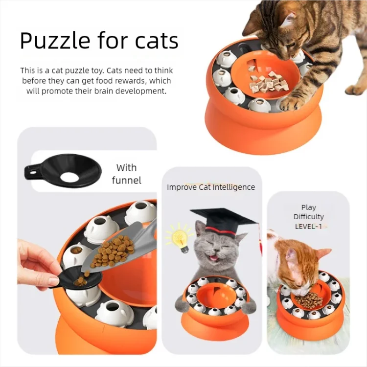 Interactive Cat Slow Feeder Bowl