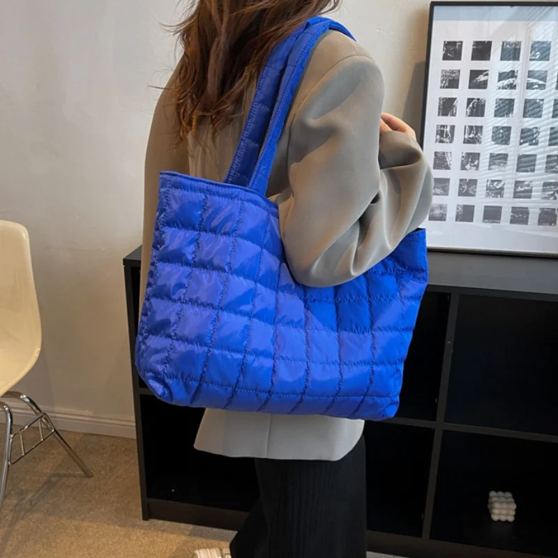 1 Pc Minimalist Quilted Puffy Tote Bag, Large Capacity Crossbody Bag, Trendy Padded Shoulder Bag For Women For Daily Commute