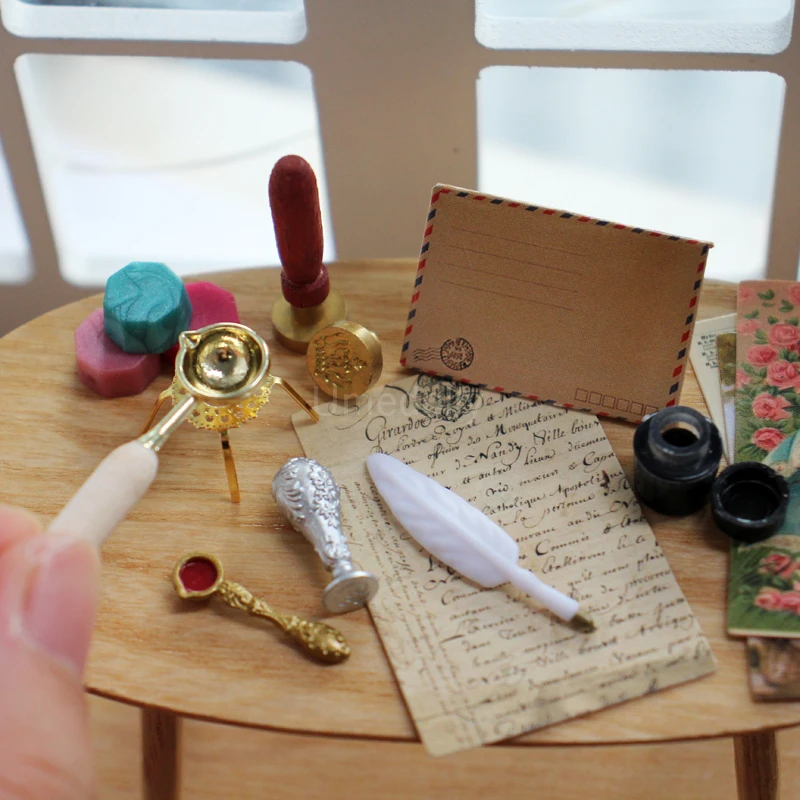Retro-1-6-Scale-Miniature-Dollhouse-Envelope-Simulation-Mini-Wax-Seal ...