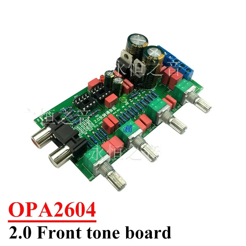 

0PA2604 AD827 2.0 Preamplifier Tone Board with Treble, Midrange, Bass Adjustment 10X Magnification HIFI Diy Audio Amplifier