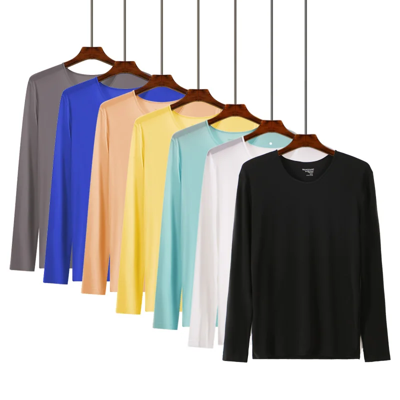 

Mens Undershirts Long Sleeve Ice Silk Sheer T Shirts Transparent Ultra-thin Tee Shirts Fitness Tops Male Sleepwear Ondershirts