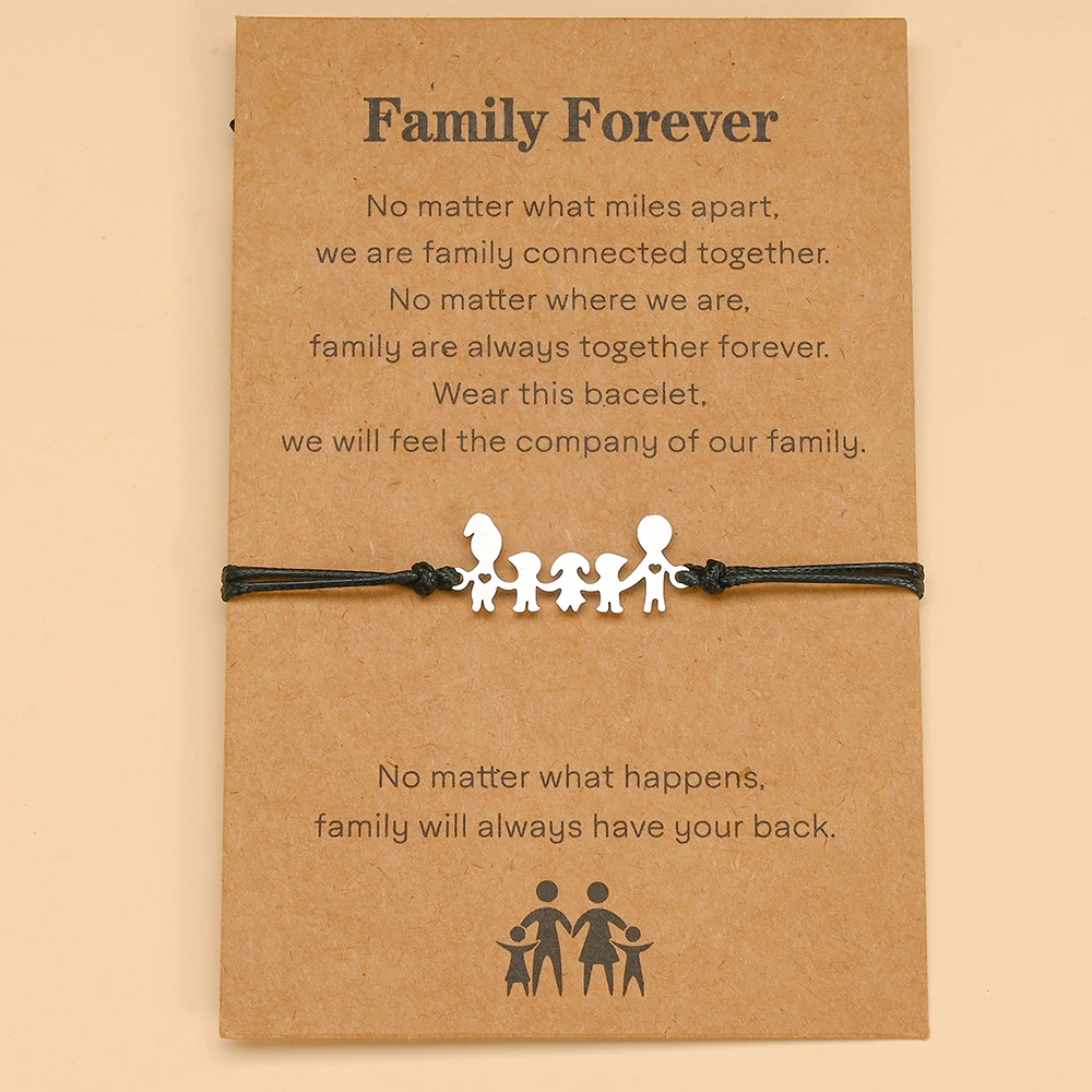 Family Love Mom Dad Kids Bracelets Set Fashion Silver Gold Color Stainless Steel Charm Bracelet Birthday Gifts for Family - Image 6