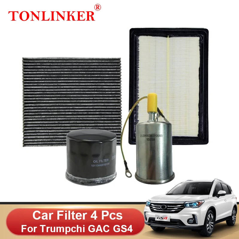 

TONLINKER Car Cabin Air Filter Oil Filter Fuel Filter For Trumpchi GAC GS4 2021 2022 1.5AT 1.3MT Car Accessories 1Pcs/4Pcs Set