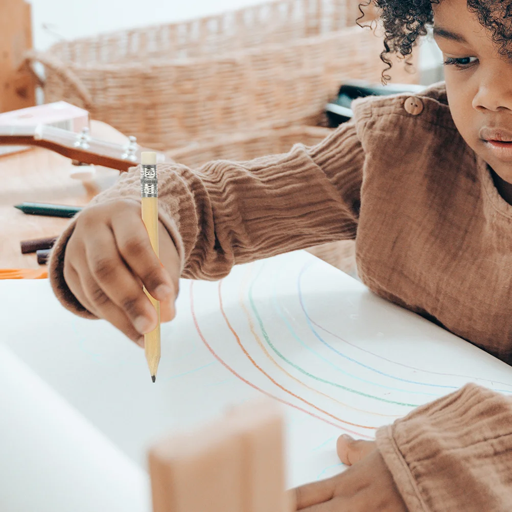 짧은 연필 초안 쓰기 연필, 편리한 휴대용 다기능 드로잉 사무실 나무, 100 개
