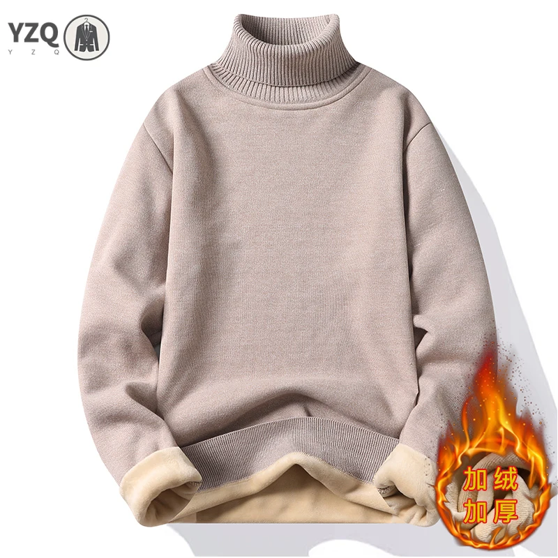 Sweatwear Mens Anti-pilling High Quality Knitted Turtleneck Sweater Slim Fit Long Sleeve Pullover Solid Color Trend Men Clothing view 3
