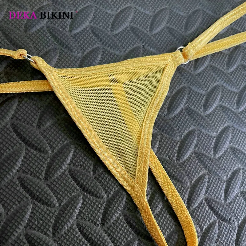 2 Pezzi Da Donna In Rete Trasparente Costume Da Bagno Micro Bikini Reggiseno Top Con Perizoma Mini Costume Da Bagno Acquista In Modo Economico - Spedizione Gratuita, Recensioni Reali Con Foto - Foto 5