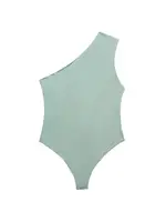 Women's Ruched Asymmetric Bodysuits, One Shoulder, Wide Straps, Snap-Button, Female Playsuits, Sexy Fashion - Image 3