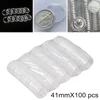 100pcs Transparent Round Boxes Coins Collection Large Capacity Plastic Capsules Cases 41mm*100 Capsules 1oz Coins Box Home 6