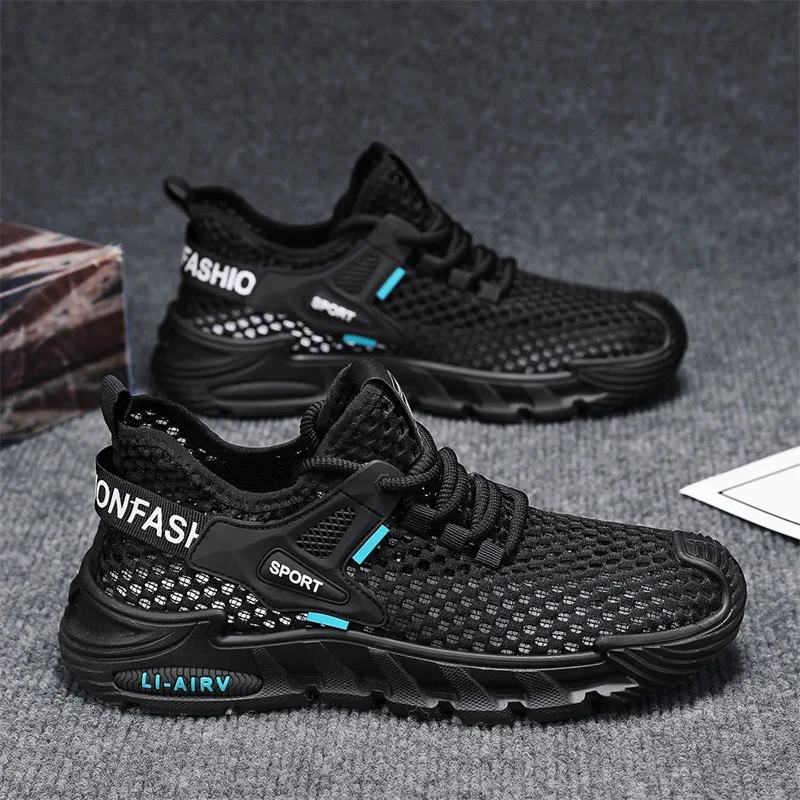 

Новинка лета 2024, мужская повседневная обувь, дышащая сетчатая модная универсальная спортивная обувь, удобные нескользящие и прочные Папины туфли