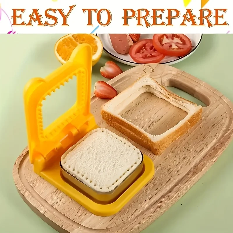 Stainless Steel + Plastic Sandwich Maker, Square Sealing And Cutting Tool, Perfect for Making Bread Slices, Ideal for Graduation