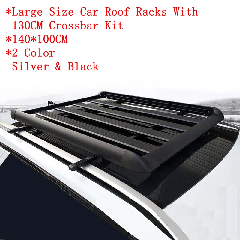 

Large Size SUV Thickened Aluminium Alloy Universal Car Roof Racks&Boxes Luggage Frame Kit With 2PCS 130CM Crossbar Load 150KG