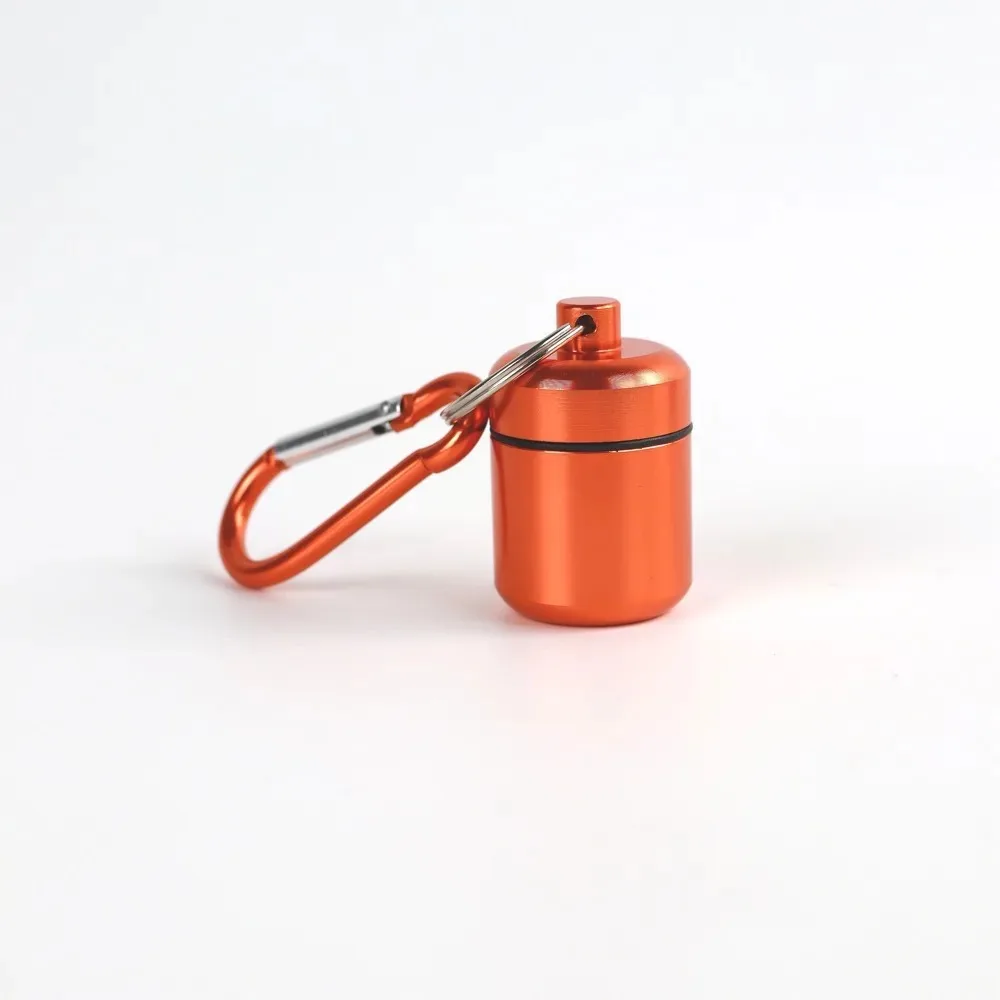 Waterproof Aluminum Pill Box with Sealed Storage and Keychain
