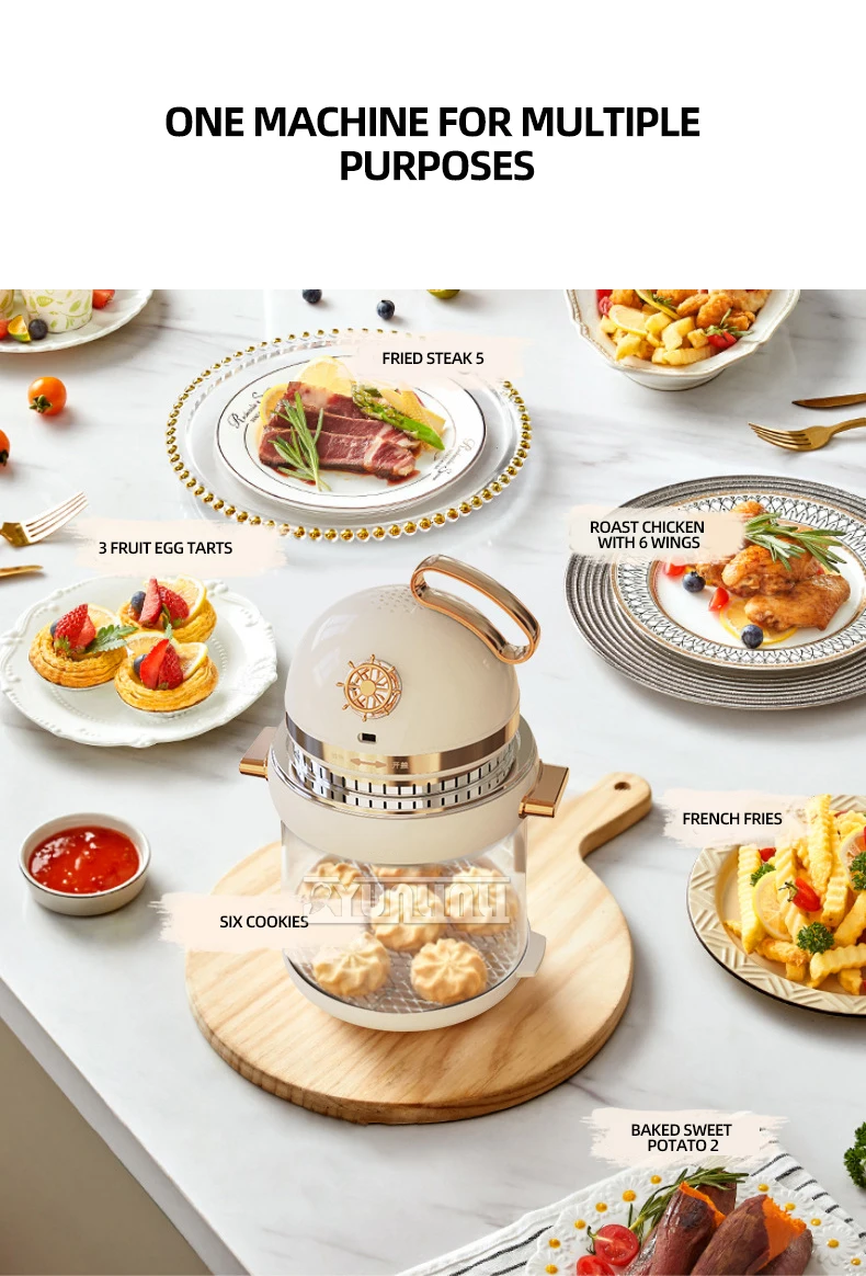Description Picture 3 of itemHousehold  Portable Visual Air Fryer Multi-functional Intelligent Electric Fryer Kitchen Appliance