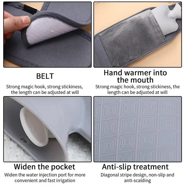 Forró Vizes Palack Pvc Víztáska Tasak Lágy Derék Öv Fedele Csomag Menstruációs Görcsökhöz Fejfájás Görcsök Hátul Fáradtságfájdalom - Image 2