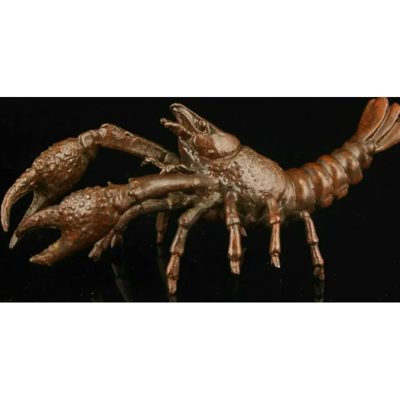 

China Hand-carved Retro Pure Copper Exquisite Lobster Statue Desktop Decoration