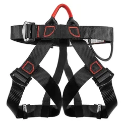 Outdoor Harness for Rock Climbing - Half - Body Safety Gear and Waist Support (Black - A)