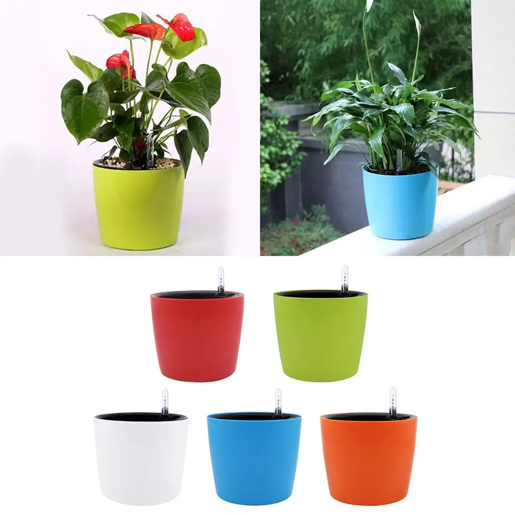 VASO DA FIORI pianta autoirrigante pianta giardino casa vasi di plastica interni/esterni EUR 8