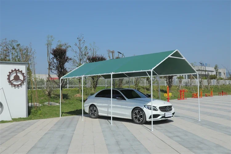 伸縮式日除け 折りたたみ式テント 雨よけカバー 駐車棚 1.5メートル伸ばし（実際には約1.4メートル）幅2m II234 送料無料 折りたたみ式 ガレージテント 約幅2800×奥行6400×高さ2650mm 南京錠付 車庫 簡易車庫 カーテント カーポート タープ テント  シェルター ガレージ SUV 自動車 伸縮 保管 UVカット 防水 防風 雨 カバー 雨除け 車用 ポート ハウス 倉庫 物置き