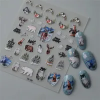Bears in Forest 5D Nail Stickers Transfer Decals Sliders Wraps For Nail Reliefs 1