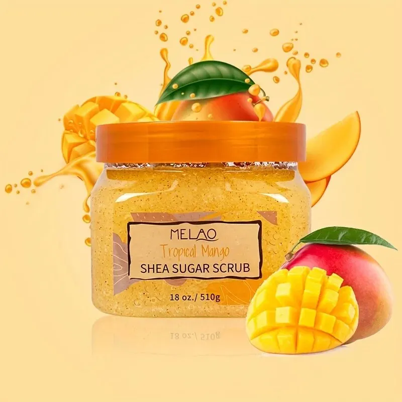 Vegan Mango Lemon Blueberry Strawberry Exfoliator Body Scrub Whitening Organic Face Shea Sugar Body Scrub 4