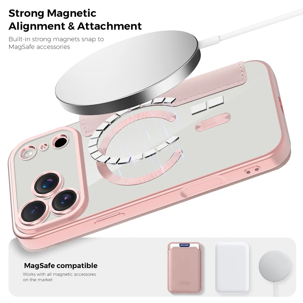 Premium Flip Leather Case with Card Holder and Magnetic Wireless Charging