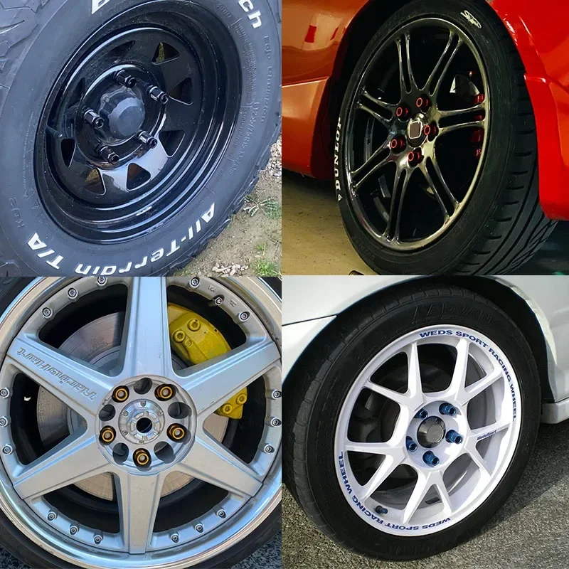 20 pcs/set Wheel Lug Nuts JDM Car Racing Aluminium alloy Screw M12x1.5/1.25 Length 50mm//35mm