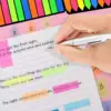 PET Page Markers Sticky Index Tabs, Bright Colors Arrow Flag Tabs for Book Annotation, Writable File Classification Labels 4