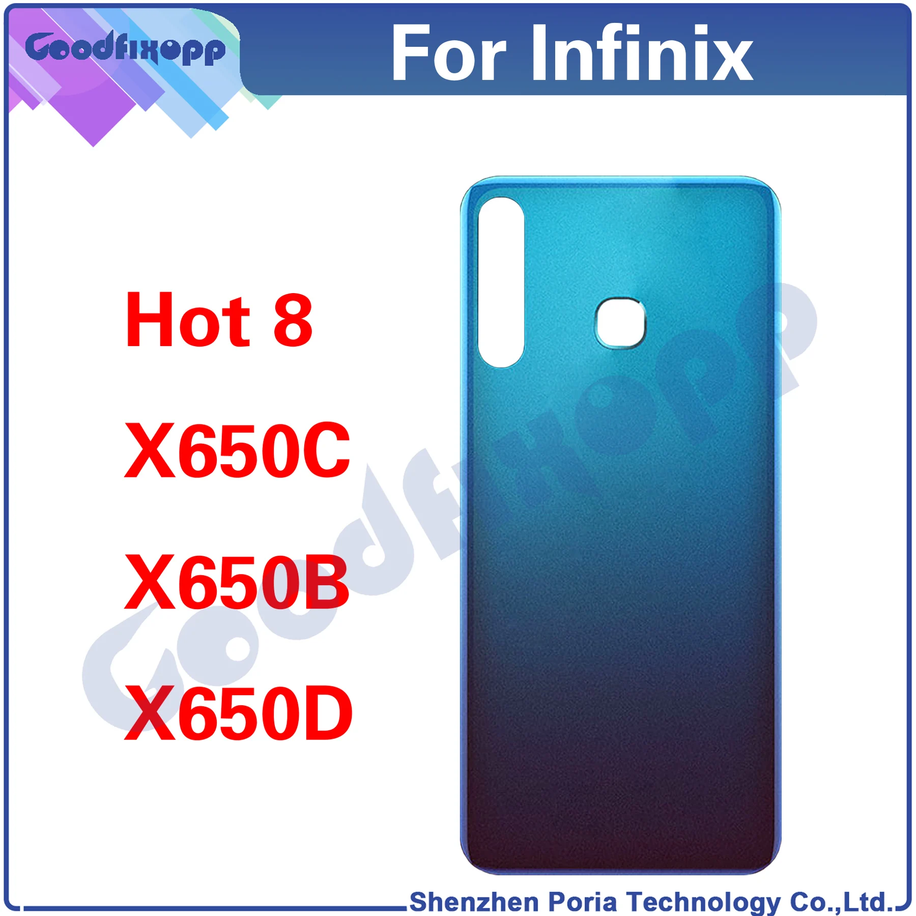 

10PCS For Infinix Hot 8 X650C X650B X650D Hot8 Rear Case Battery Back Cover Door Housing Repair Parts Replacement