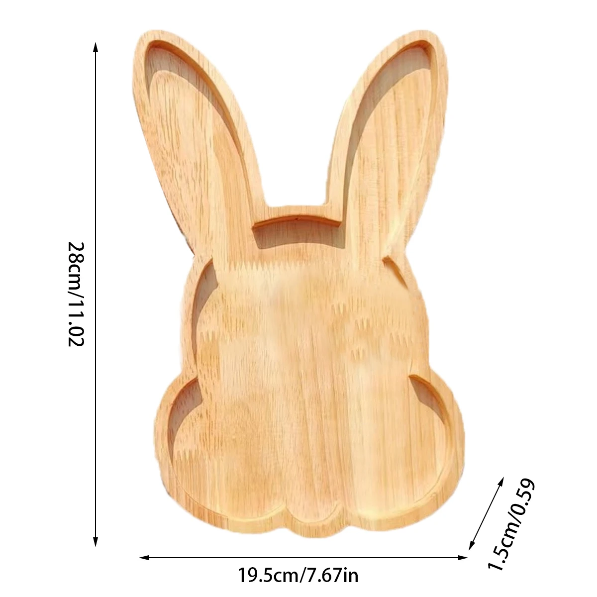 Easter Bunny Tray Wood Food Plate Fruit Serving Bread Display Wooden Spring Decor Kids Child Cake Decorations Easter Supplies 6