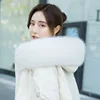 Faux Fox Fur Collar Winter Women Fake Fur Scarf Shawls for Coat Warmer Decor Furry Fur Hood Trims Parkas Jacket Fur Scarves 4