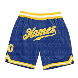 Custom light blue red yellow Authentic Basketball Shorts 3D Printed Men Shorts Your Name Mumber Quick Drying Beach Shorts