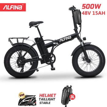 ALFINA FX-20 500W motor smart electric mountain bike 48V15AH 40km/h foldable 20 inch 4.0 fat tire ebike electric bike 1
